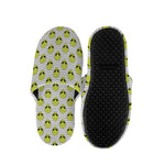 Grey Striped Alien Pattern Print Slippers