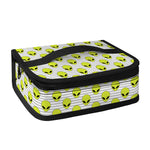 Grey Striped Alien Pattern Print Small Lunch Bag