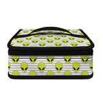 Grey Striped Alien Pattern Print Small Lunch Bag