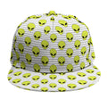 Grey Striped Alien Pattern Print Snapback Cap