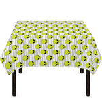 Grey Striped Alien Pattern Print Tablecloth