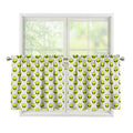Grey Striped Alien Pattern Print Tier Curtains