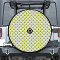 Grey Striped Alien Pattern Print Tire Cover With Camera Hole
