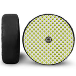 Grey Striped Alien Pattern Print Tire Cover With Camera Hole