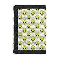 Grey Striped Alien Pattern Print Trifold Wallet