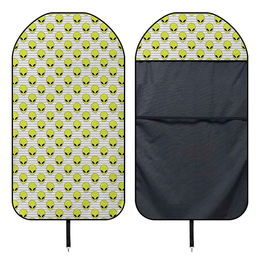 Grey Striped Alien Pattern Print Waterproof Car Seat Cover