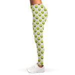 Grey Striped Alien Pattern Print Women's Leggings