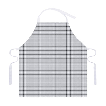 Grey Tattersall Pattern Print Adjustable Apron