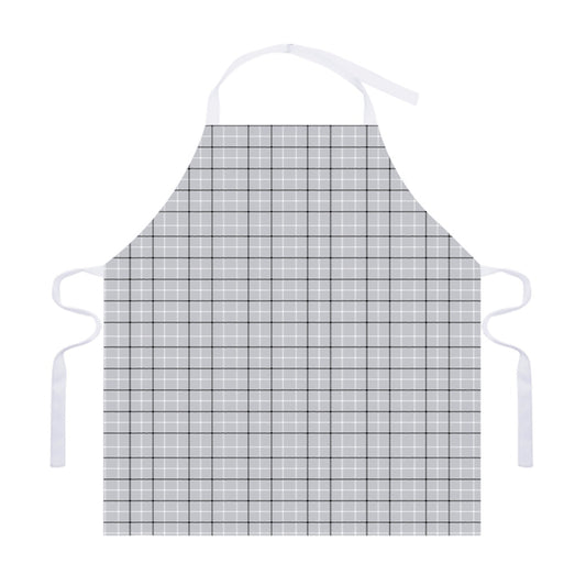 Grey Tattersall Pattern Print Adjustable Apron