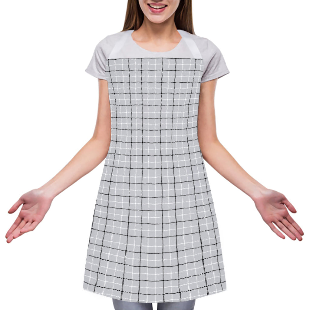 Grey Tattersall Pattern Print Adjustable Apron