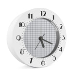 Grey Tattersall Pattern Print Alarm Clock