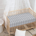 Grey Tattersall Pattern Print Baby Crib Sheet
