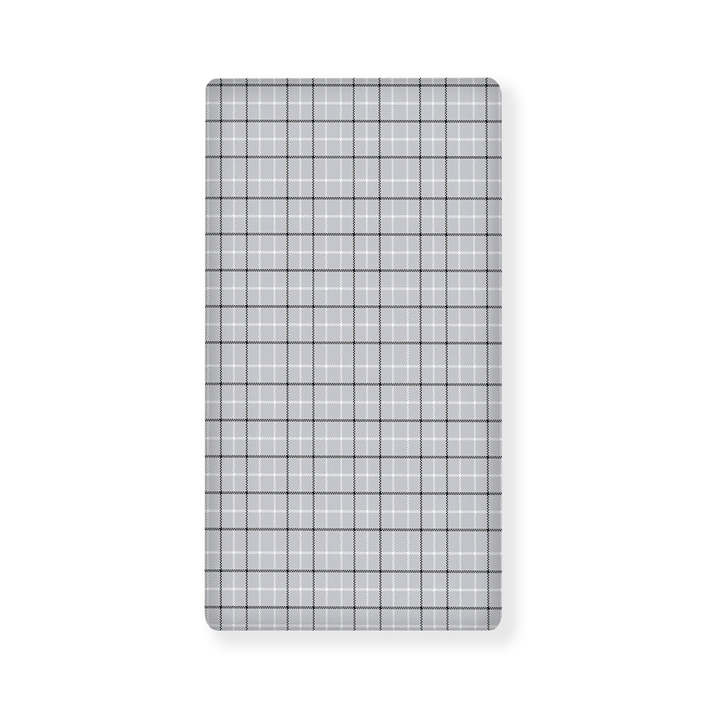 Grey Tattersall Pattern Print Baby Crib Sheet