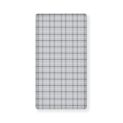 Grey Tattersall Pattern Print Baby Crib Sheet