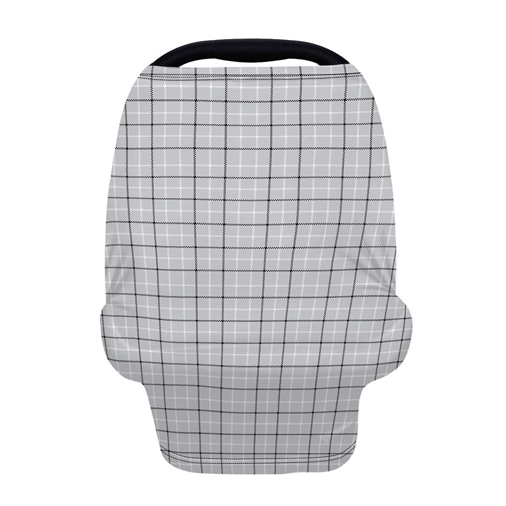 Grey Tattersall Pattern Print Baby Seat Cover