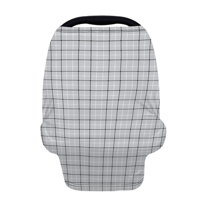 Grey Tattersall Pattern Print Baby Seat Cover