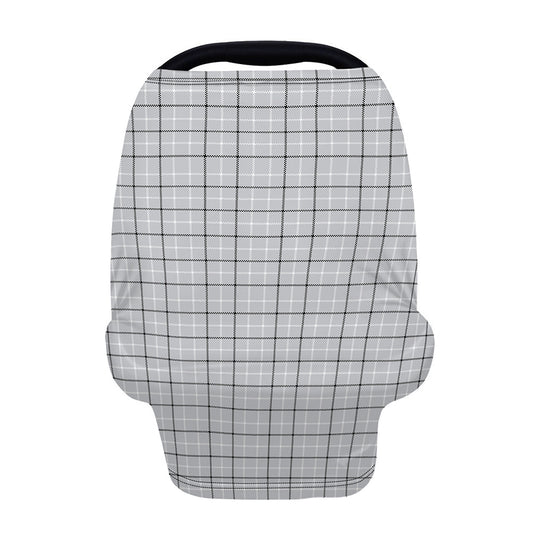 Grey Tattersall Pattern Print Baby Seat Cover