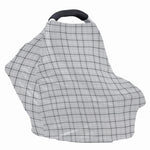 Grey Tattersall Pattern Print Baby Seat Cover