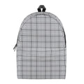 Grey Tattersall Pattern Print School Backpack