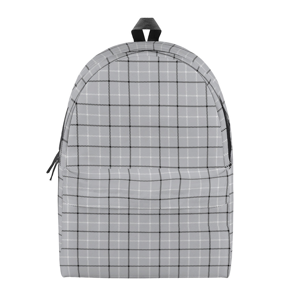 Grey Tattersall Pattern Print Backpack