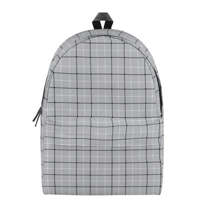 Grey Tattersall Pattern Print Backpack