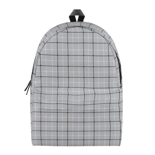 Grey Tattersall Pattern Print Backpack