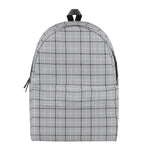 Grey Tattersall Pattern Print Backpack