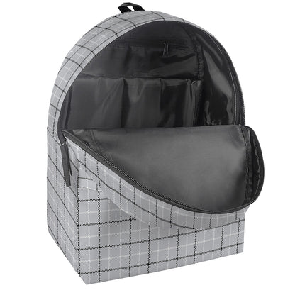 Grey Tattersall Pattern Print Backpack