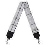 Grey Tattersall Pattern Print Bag Strap