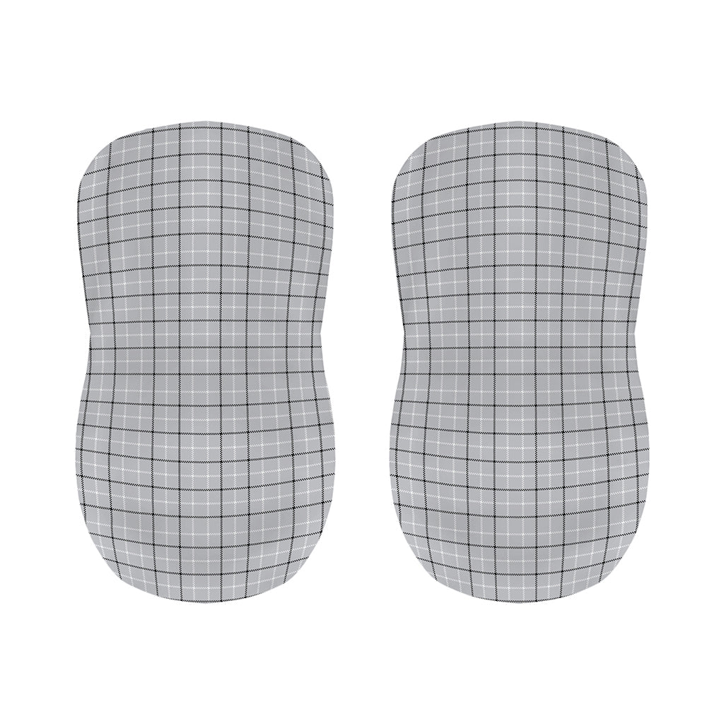 Grey Tattersall Pattern Print Bar Stool Covers