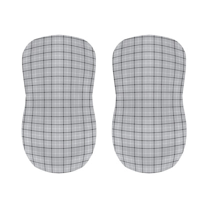 Grey Tattersall Pattern Print Bar Stool Covers