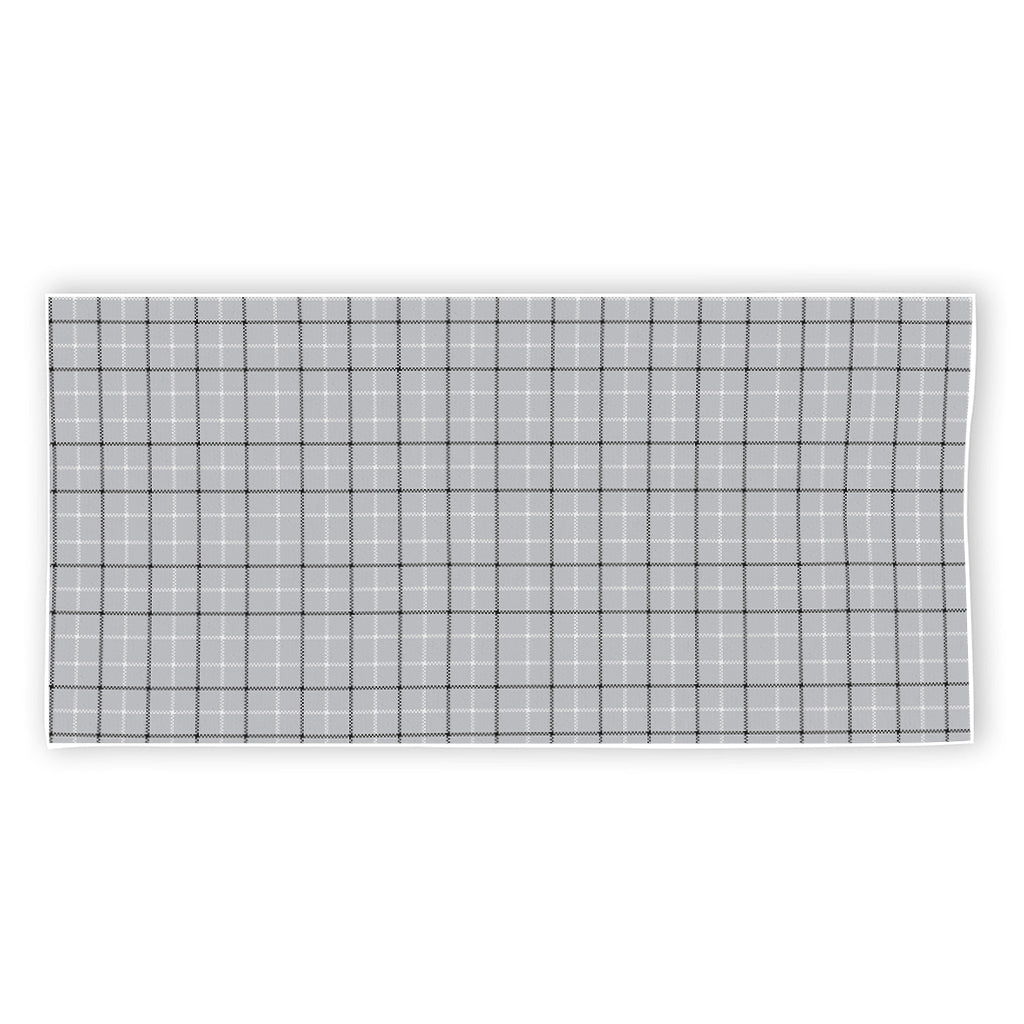 Grey Tattersall Pattern Print Beach Towel