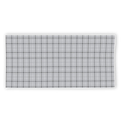 Grey Tattersall Pattern Print Beach Towel