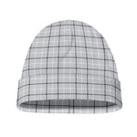 Grey Tattersall Pattern Print Beanie