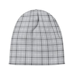 Grey Tattersall Pattern Print Beanie