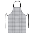 Grey Tattersall Pattern Print Bib Apron With Pocket