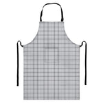 Grey Tattersall Pattern Print Bib Apron With Pocket