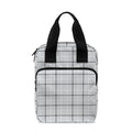 Grey Tattersall Pattern Print Bible Tote Bag