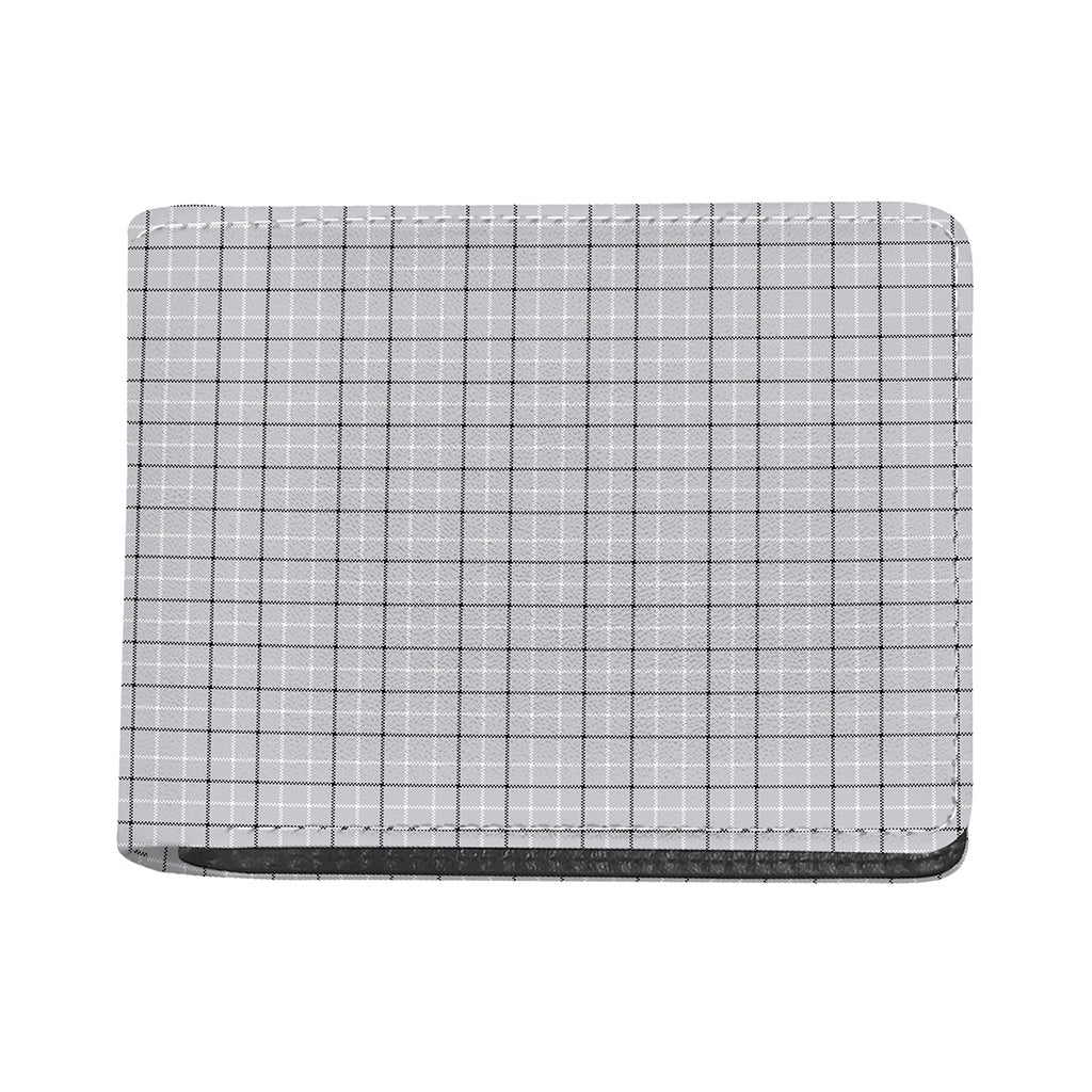 Grey Tattersall Pattern Print Bifold Wallet