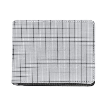 Grey Tattersall Pattern Print Bifold Wallet