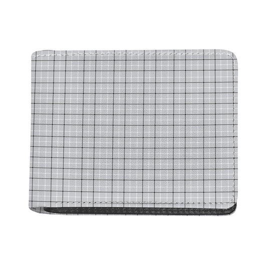 Grey Tattersall Pattern Print Bifold Wallet
