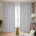 Grey Tattersall Pattern Print Dimout Pencil Pleat Curtains