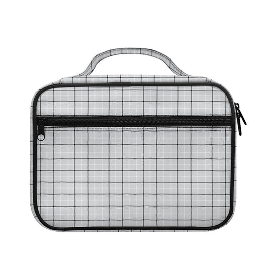Grey Tattersall Pattern Print Briefcase Bible Bag