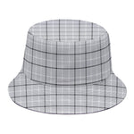 Grey Tattersall Pattern Print Bucket Hat