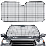 Grey Tattersall Pattern Print Car Windshield Sun Shade