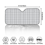 Grey Tattersall Pattern Print Car Windshield Sun Shade