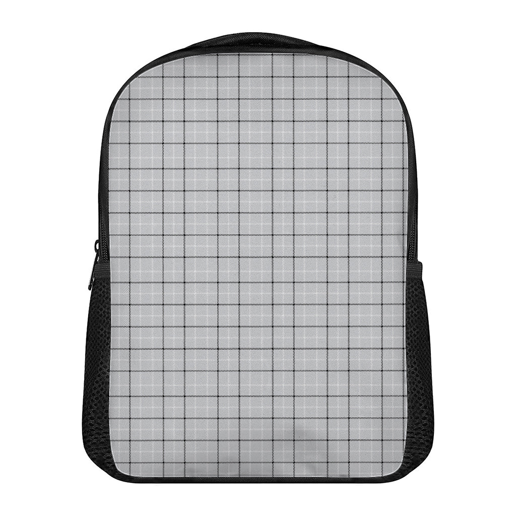 Grey Tattersall Pattern Print Casual Backpack