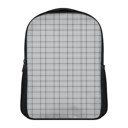Grey Tattersall Pattern Print Casual Backpack