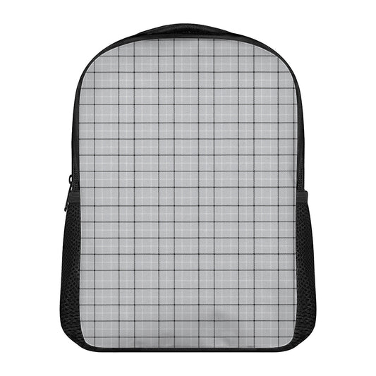 Grey Tattersall Pattern Print Casual Backpack