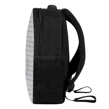 Grey Tattersall Pattern Print Casual Backpack